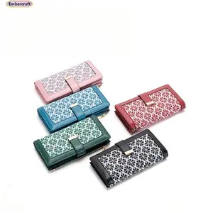 RFID Blocking Long Wallet for Women, Large Capacity Multi Card Holder Wallet with ID Window and Snap Closure, Slim Travel Wallet for Daily Use, Shopping and Travel