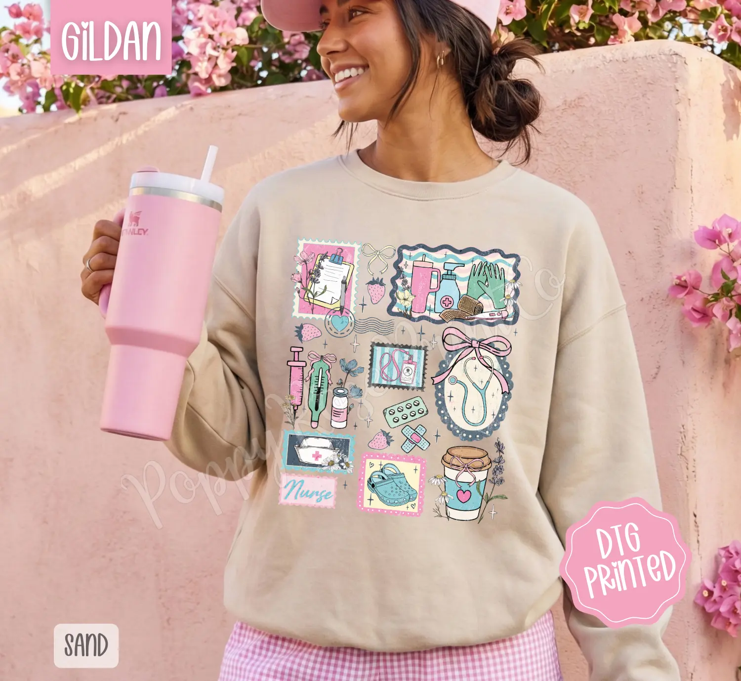 Nurse Collage Sweatshirt, Trendy Women's Sweater