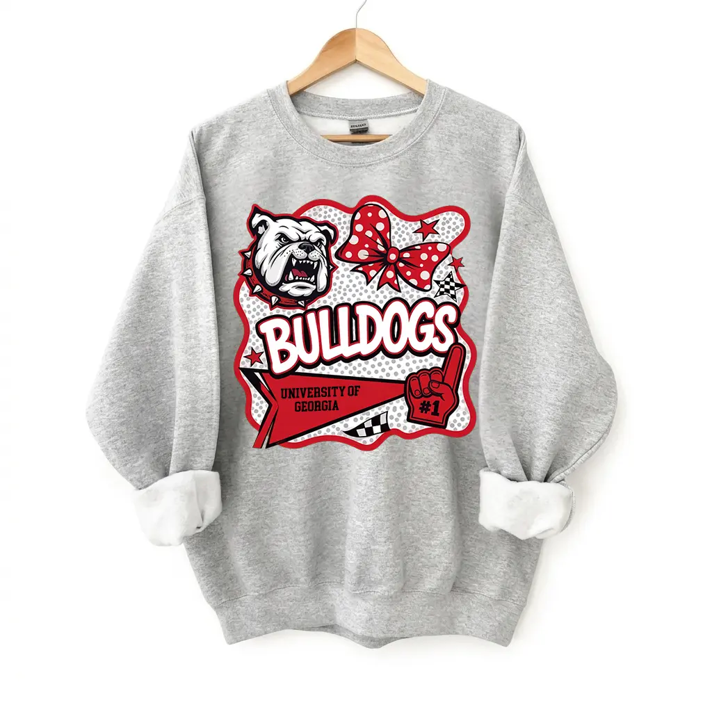 Full Team Coquette Bow Vintage Ash Grey Sweatshirt – Football Mascots Sweatshirt – Unisex Throwback Sports Sweatshirt, Womenswear