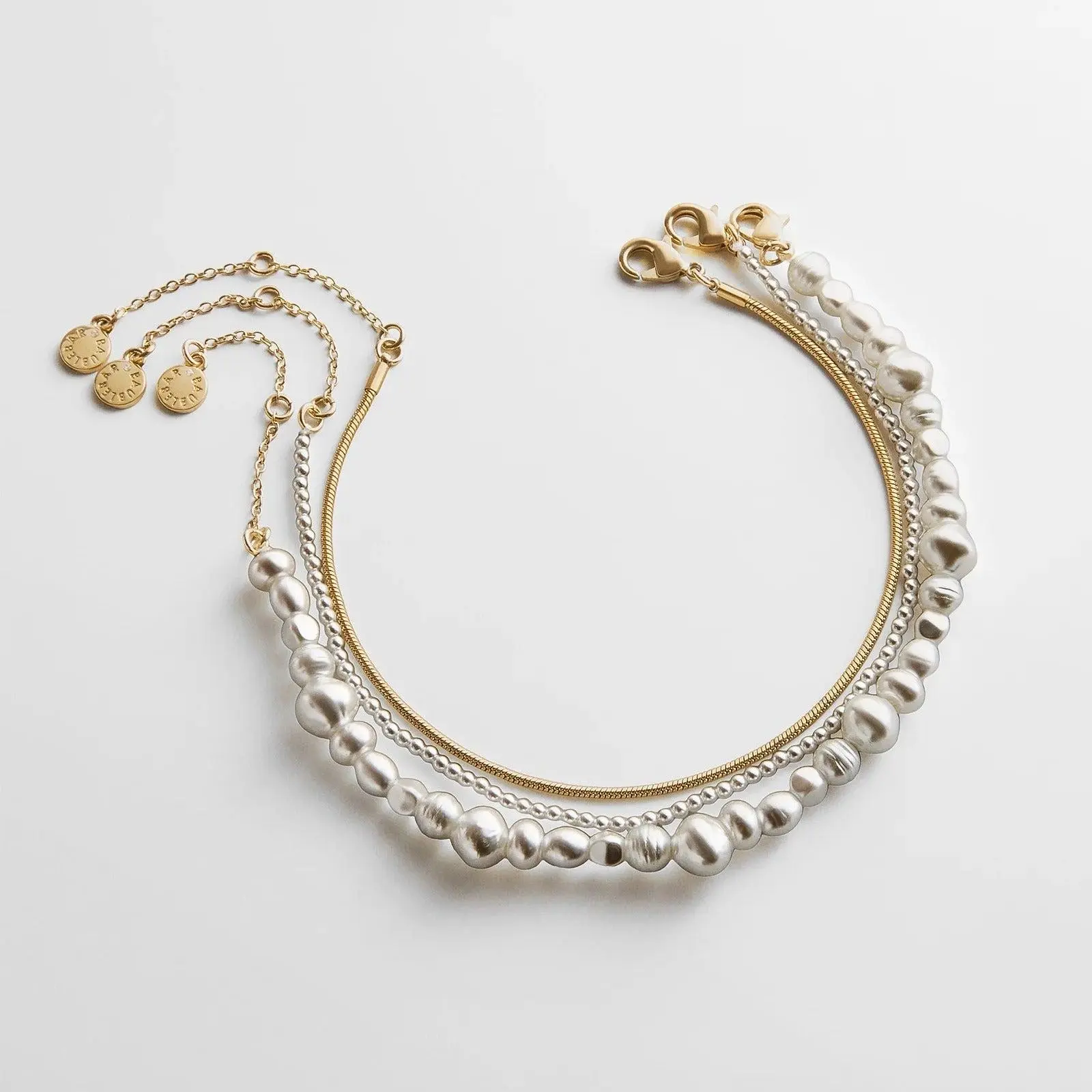 Reese Waterproof Pearl Anklet Set - Gold/Pearl