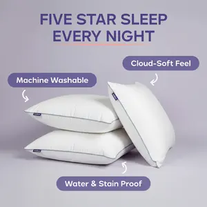 Mellow Sleep | Hotel Pillow Waterproof & Stain-Resistant Cloud-Soft Hypoallergenic Machine Washable Best Pillow of 2025