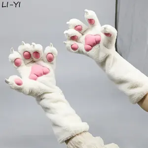 6 Colors Girls Women Cat Paws Gloves Anime Plush Cosplay Accessories Comic-con Stage Show Party Fursuit Mittens Furry Kig Claw