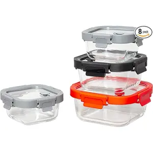 Glass Containers & Lids - Square