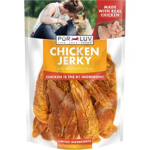 Pur Luv Chicken Jerky Dog Treats, Made with 100% Real Chicken Breast, 16 Ounces, Healthy, Easily Digestible, Long-Lasting, High Protein, Satisfies Dog's Urge to Chew