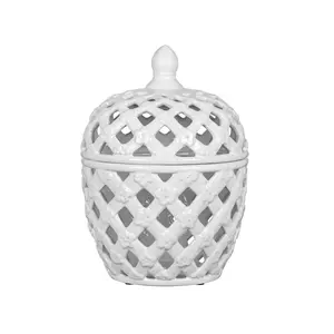 Ballas Bird Lidded Jar D8.5x11.5" with Lid, Ideal for Storage and Organization Bottles Ceramic Colorful Tin