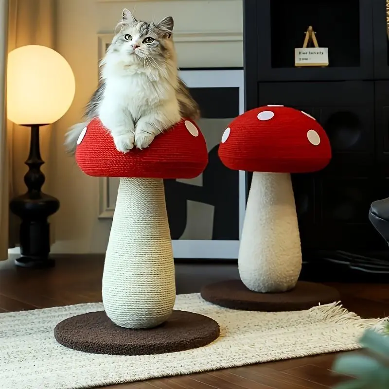 Extra-Large Mushroom-Shaped Cat Tree with Sisal Scratching Post for Indoor Cats Home Natural Extra-Large Mushroom-Shaped Cat Tree with Sisal Scratching Post for Indoor Cats Home Natural