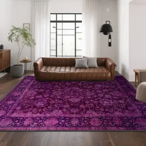 Velvet Soft Comfort Dark Floral Gradient Vintage Pattern Print Rug, Home Decor Carpet, Living Room Large Mat, Sofa Pad, Bedroom Floor Mat, Boho Floral Rug, Vintage Area Rug