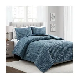 Lush Decor Crinkle Textured Dobby Comforter 3-pc King