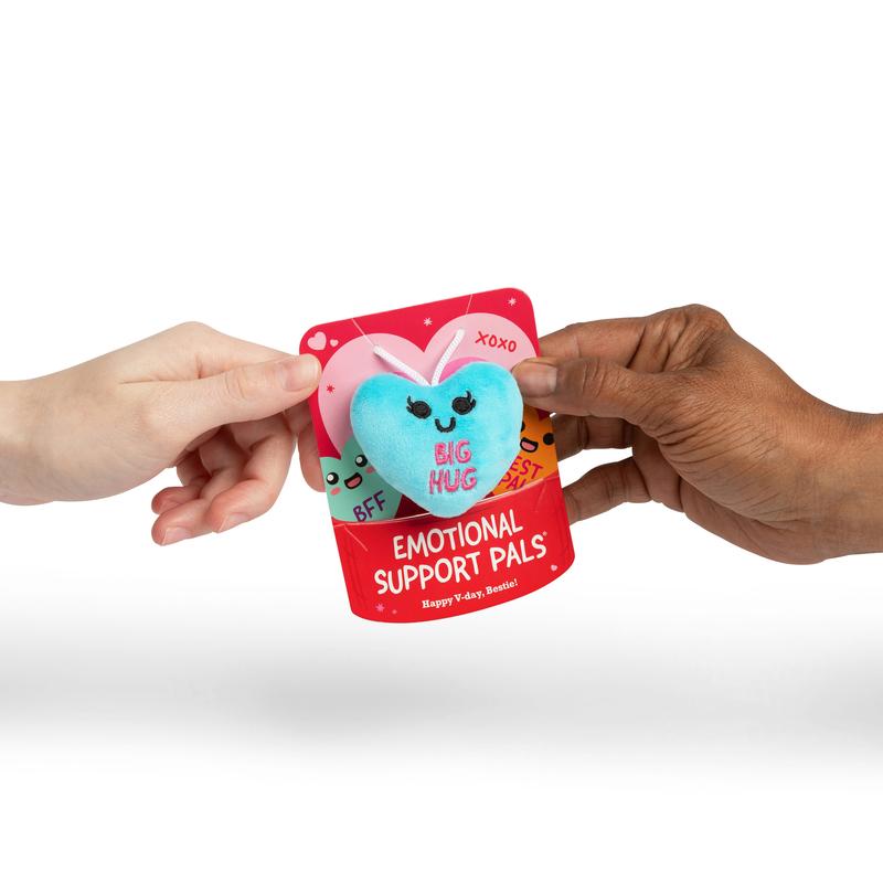 Emotional Support V-Day Heart Cards by Relatable, Valentine's Plush, Perfect Valentine Gift for Girlfriend, Kids Classroom or Gift for Work Friends, Includes 10 Plushies with 10 Cards