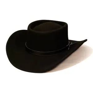 Saint Martin - Black Felt Western Gambler Hat Saint Martin - Black Felt Western Gambler Hat