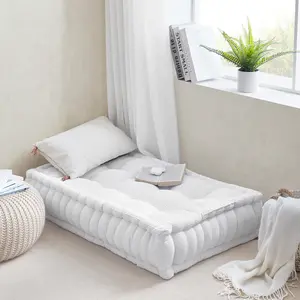 Rainha - Ultra Thick Tufted College Floor Pillow - Pure White