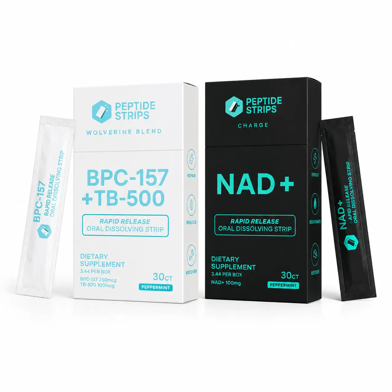 Refresh Longevity Stack | NAD+ + BPC-157 & TB-500 Rapid Release Oral Dissolving Strips