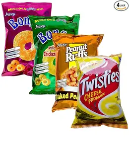 FIJI Snacks - Variety Pack | Bongo Cheese, Chicken, Peanut Ruffs, Twisties (4 Pack Deal x 156g) Crunchy Snacks From FIJI FijiSnack.com