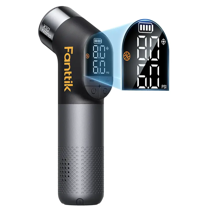 Fanttik X10 Nano Electric Ball Pump Inflation And Deflation, Fast Inflation with Precise Pressure Gauge, Ball Pump for Basketball, Soccer, Football, Volleyball (Max 19.9PSI)-The Trusted Coach's Choice