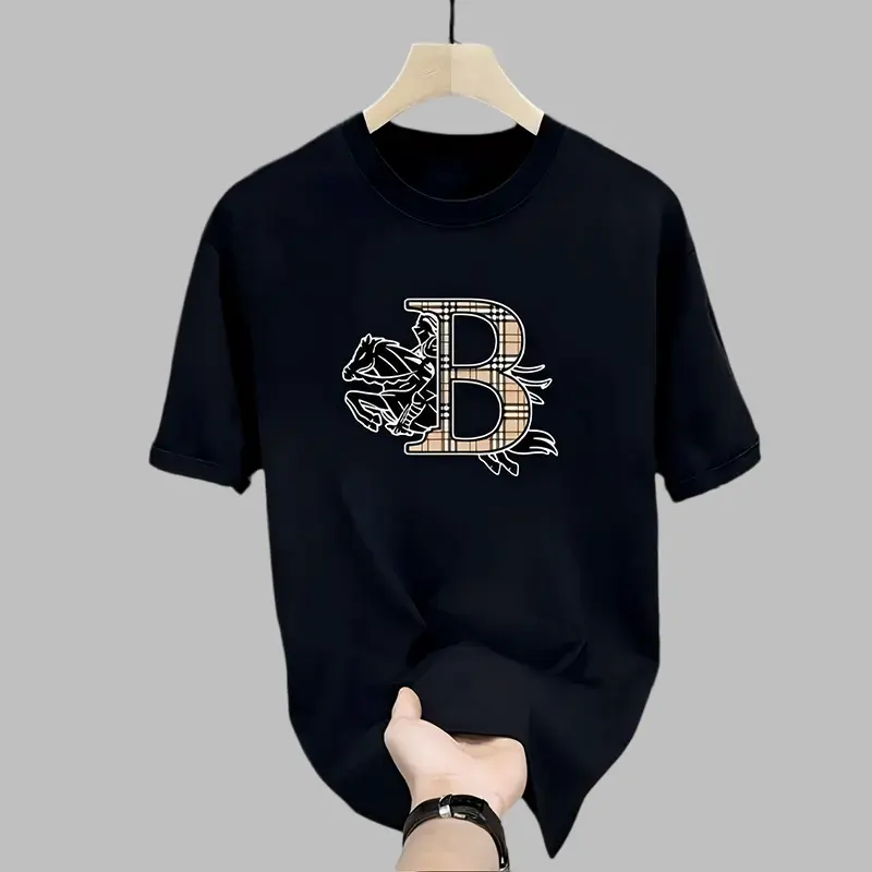 New casual T-shirt 2026 summer warhorse high-end fashion printing, personalized round neck trendy men's clothing, suitable for men, women, mothers and friends, couple style, fashionable and loose, youthful and energetic, men's daily wear tops Streetwear L