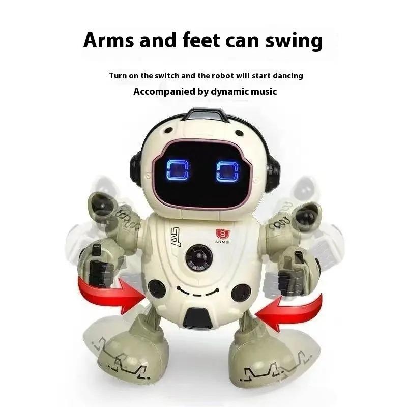 Intelligent dancing robot toy with RGB lights and over 10 dance movements - interactive party robot, learning toy, birthday and Christmas gifts, robot Flor, Halloween robot