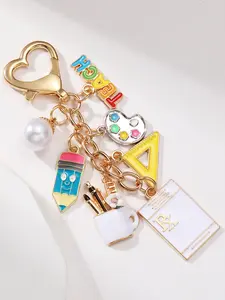 Alloy Stamping Keychain, Cute Cartoon Design, Durable Colorful Accessory, Perfect Teacher Gift, Bag Charm, Key Ring, Backpack Clip