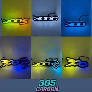 305CarbonCustoms 300 series RGB Flow  And Solid Color LED Emblems fit for s r t hell cat scat and more with Dynamic Light Effects & Smartphone Control - Premium Quality Upgrade