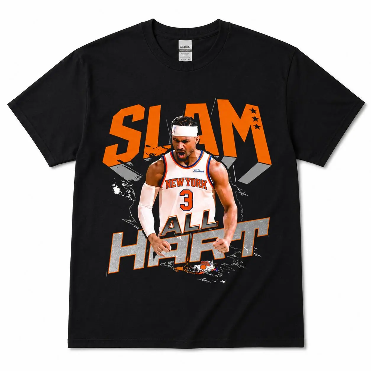 Slam All Hart Shirt, Josh Hart Basketball Graphic Tee, New York Hoops Playoff Fan T-Shirt, Vintage Streetwear Sports Gift, Gildan 5000 Heavy Cotton