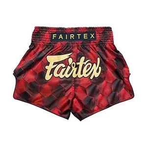 Fairtex BS1919 Stealth Red Slim Cut Muay Thai Boxing Short