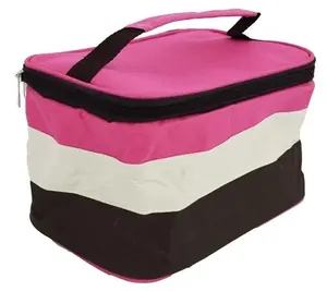 Insulated Lunch Bag Travel Food Storage Box Pink 8 x 6.5 x 8 Inch