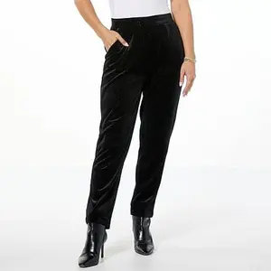 Christian Siriano C Wonder by Christian Siriano Velvet Pull-On Cigarette-Leg Pant