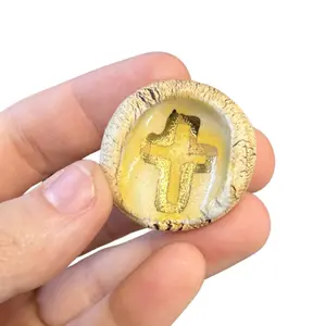 Prayer Thumbprint Worry Stone: Cracked But Not Broken- The Cross Redeems