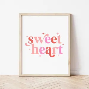 Sweetheart Print, Valentines Day Print, Kids Valentines, Boho Valentines Day, Galentines Party Decor