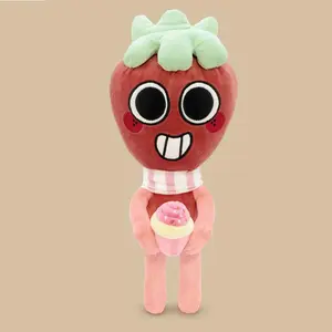 Adorable Dandy's World Sprout Strawberry Plush Toy, Comfortable Soft Stuffed Animal Doll, Lovely Home Decor, Perfect Birthday Holiday Present for Children and Game Enthusiasts