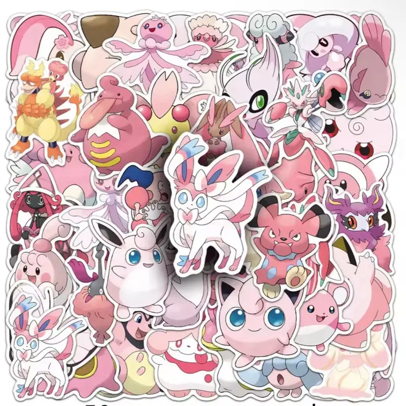 50 Pokemon Stickers Pink Pokemon Collection 50 Pokemon Stickers Pink Pokemon Collection