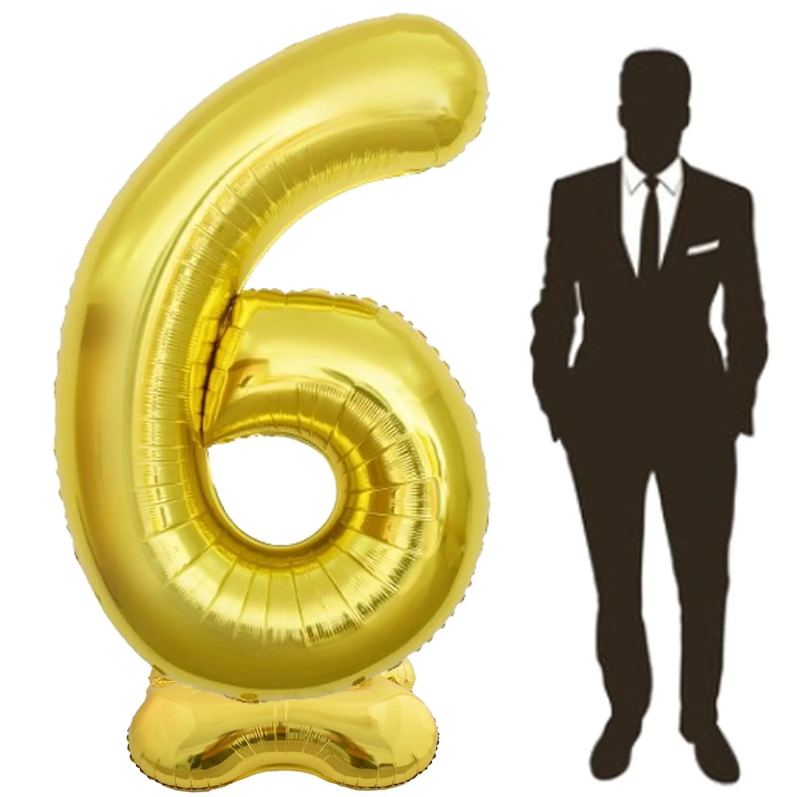 65 Inch Giant gold Foil Number Balloon,Old Children's Birthday Party Helium Balloon Wedding And Celebration Themed Party Decoration Supplies (6