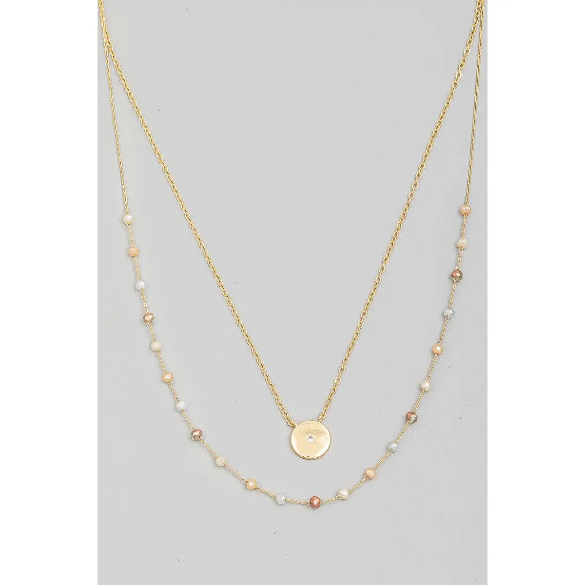 Dainty Chain Layered Coin Necklace