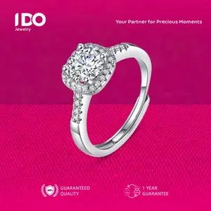 [Live Sale] R01 Platinum Coating Moissanite Aster Ring I DO Jewelry Women Accessories Elegant Beautiful Luxury Adjustable Beautiful and Luxurious No Fade No Rust with 1 Year Guarantee Passed Diamond Selector