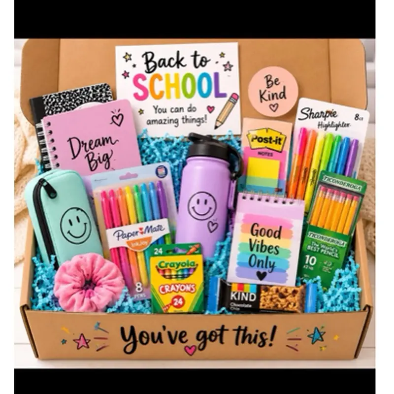 Back to School Gift Basket - Perfect for Students with School Supplies and Fun Items