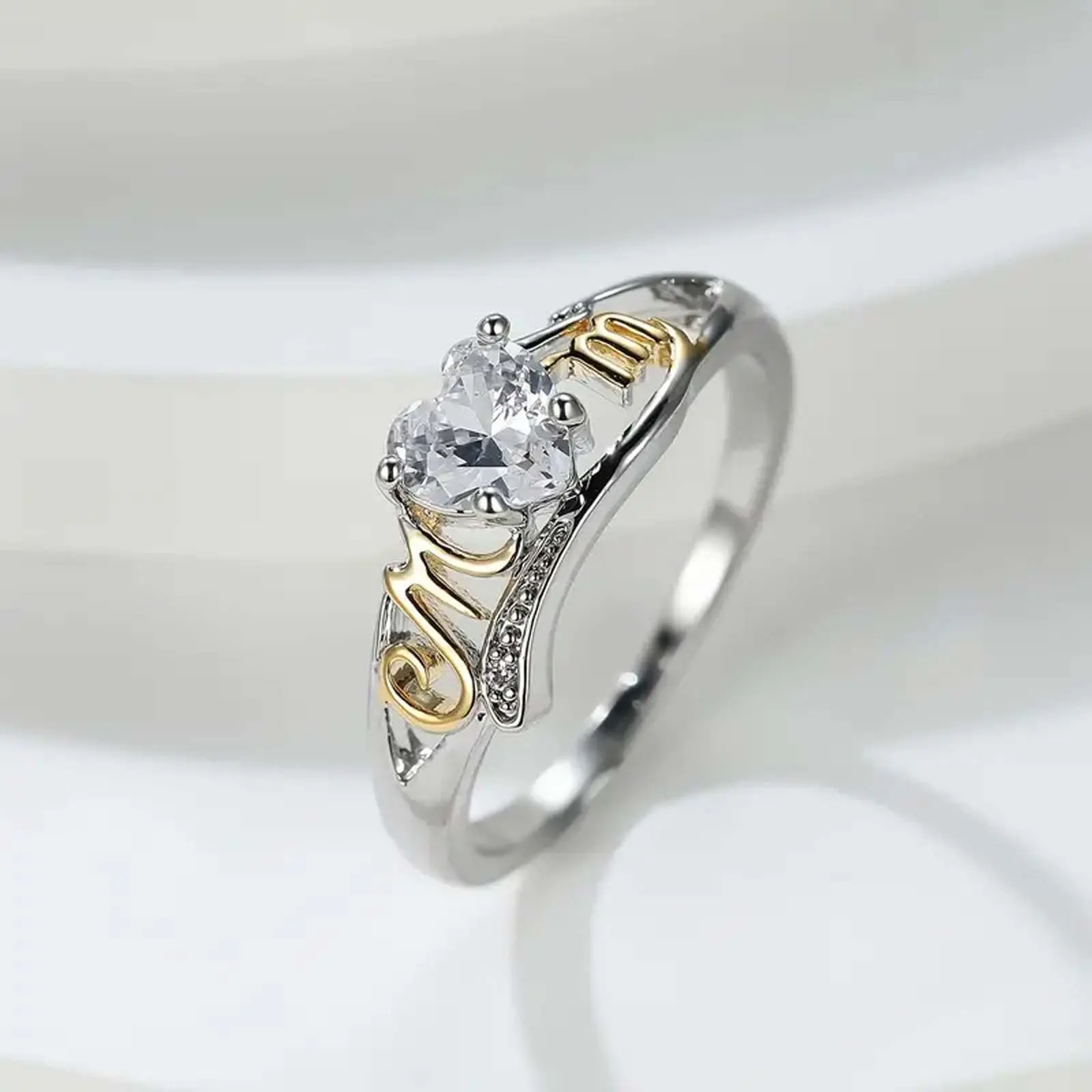 Darcy CZ Ring, Elegant Everyday Formal Artificial Gemstone Jewelry, Personalized Zircon Mom's Love Ring for Adult Women, Mother’s Day Gift, Adults