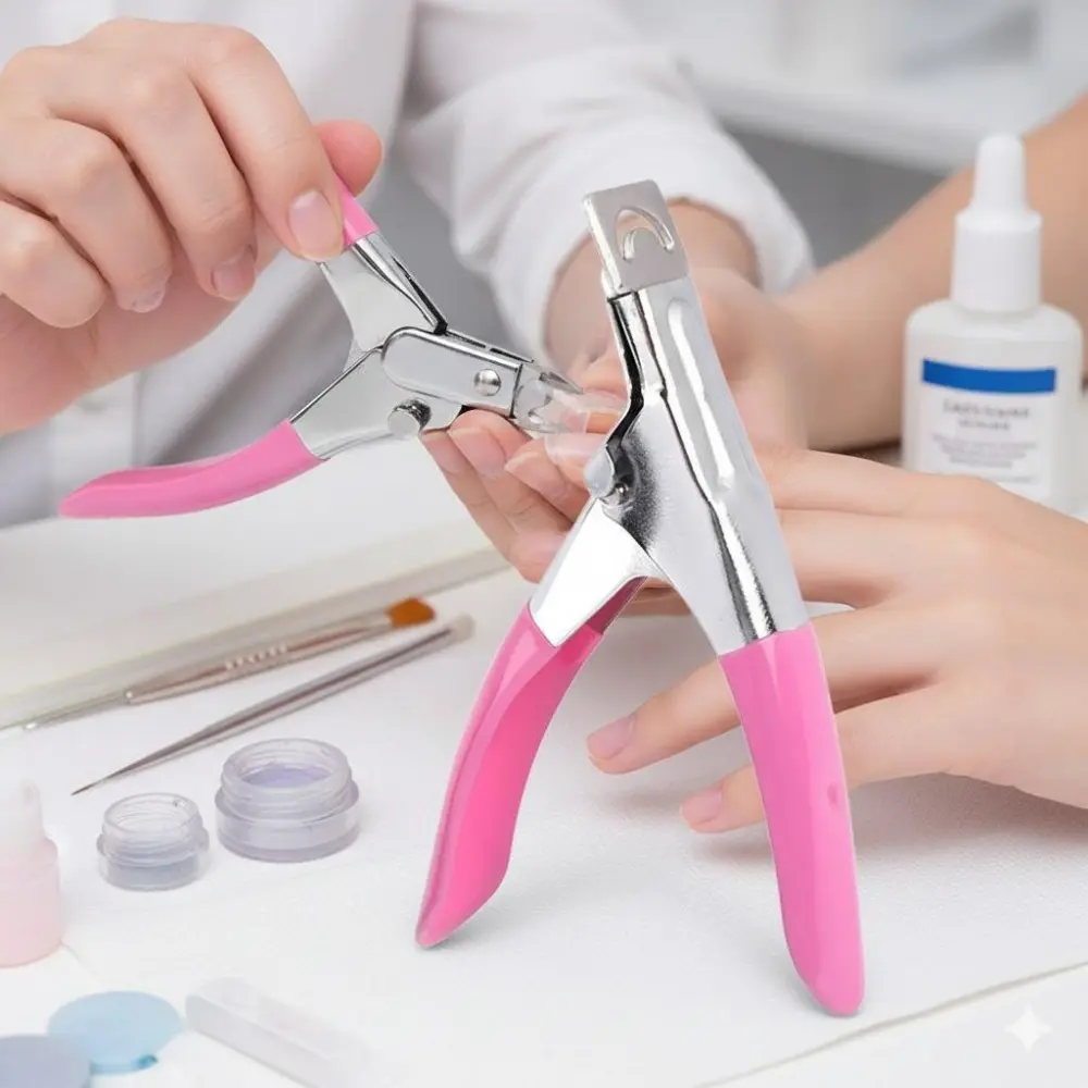 U-Shape Nail Clipper, Acrylic Nail Clippers, for Gel & Acrylic Nails, Precision Cutting System, Salon-Grade Tool, Rust-Resistant Alloy, Ergonomic Grip, Smooth Arc Blade with Rounded Edges, Portable Case, Multi-Size, Durable Design