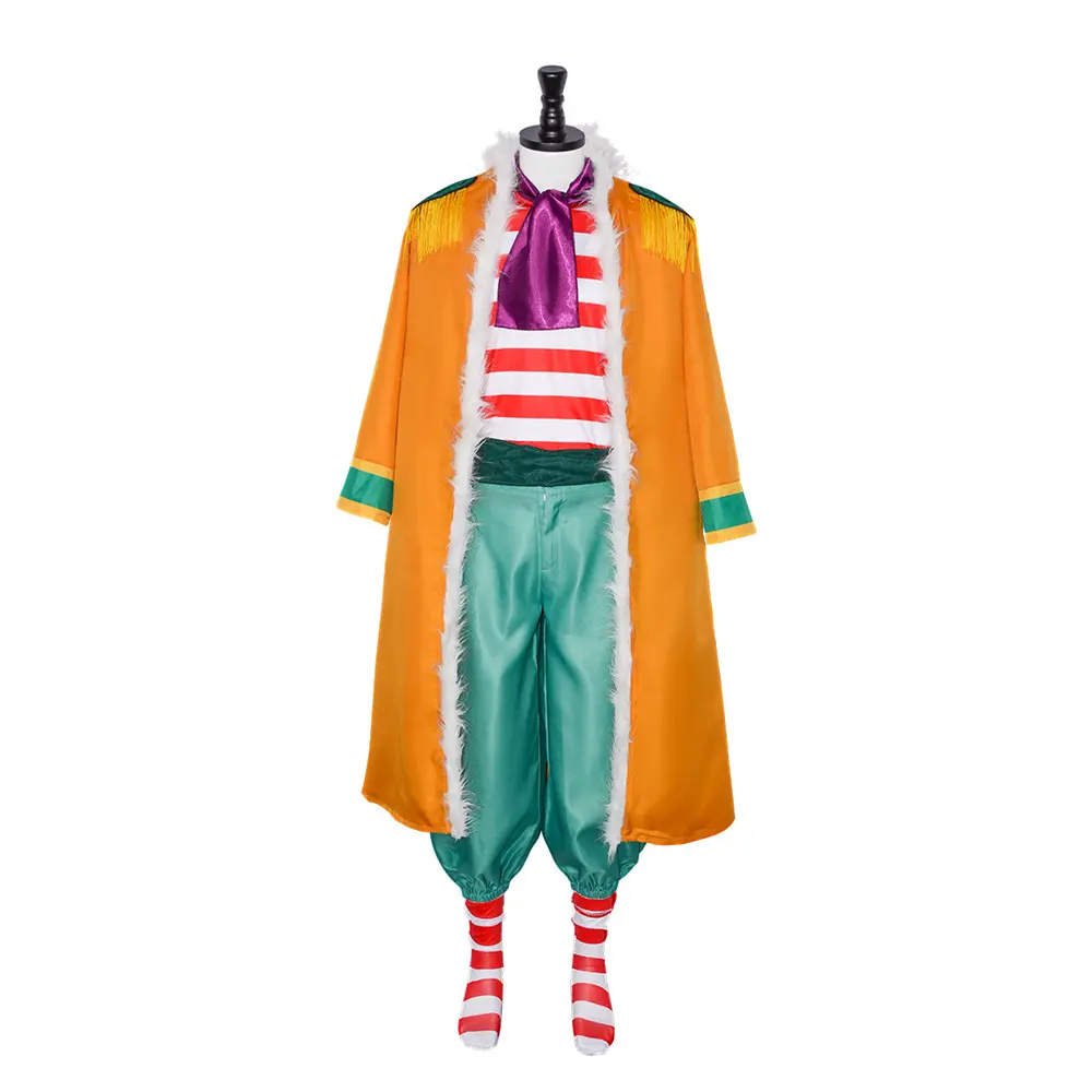 Buggy Clown Pirate Cosplay Costume Set Coat Shirt Pants Scarf Belt Gloves Socks for Comic Con