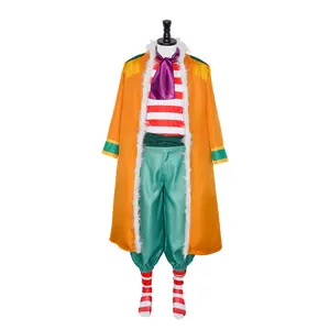 Buggy Clown Pirate Cosplay Costume Set Coat Shirt Pants Scarf Belt Gloves Socks for Comic Con