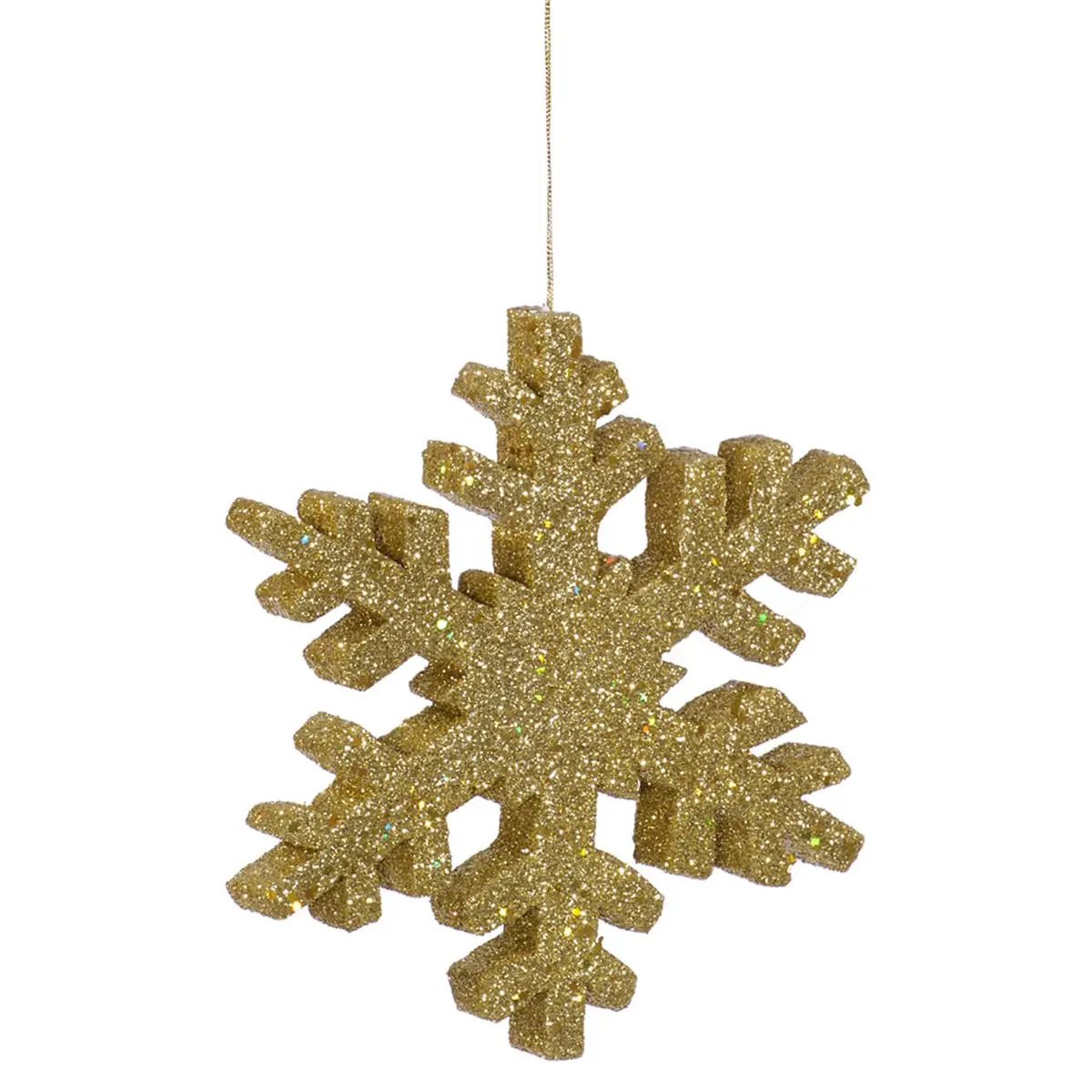 212 MAIN 36 in. Gold Glitter Snowflake Christmas Ornament - Styrofoam Base, Festive Home Decor for Holiday Parties