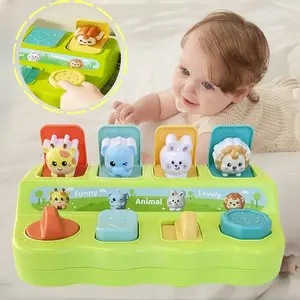 Pop Up Cause and Effect Toys for Babies Toddler Toys, Toddler Busy Board, Multi Activity Playset, Montessori Interactive Pop-Up Animal Hideaway Box Learning Game for Boys Girls Enhances Logic Motor Skills Perfect for Childrens Day, Christmas, Gifts