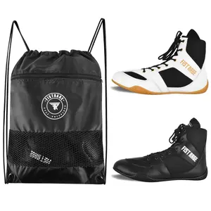 FISTRAGE Boxing Shoes  Microfiber Leather Kickboxing And Training With Sting Bag