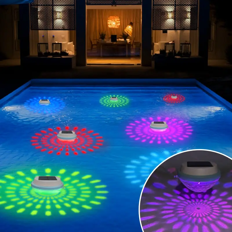 Solar Floating Pool Light, LED Color Changing Waterproof Garden Decoration, Underwater Lights for Pools and Fountains, Solar Landscape Lights, Poolside Solar Light, Waterproof Outdoor Lights