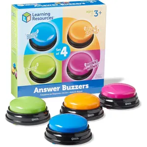 Learning Resources Answer Buzzers - Classroom Must Haves Supplies, Kids Toys, Sound Effect Button, Family Game Shows, Buzzers for Trivia, Teacher Literacy Group Organization, Elementary School