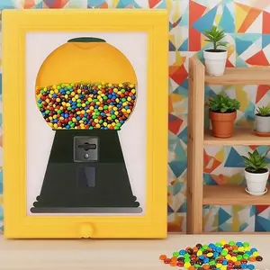 Wall-Mounted Square Photo Frame with Candy Dispenser, Perfect for Displaying Photos & Snacks, Ideal for Kitchen & Home Use