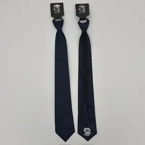 Mens Thin Stripe 3' Corbata Zipper Jacquard Necktie