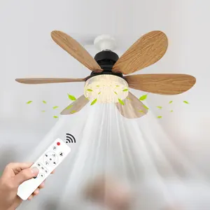 E27 Socket Fan Light with Remote Control, 20.5-inch Ceiling Fan with LED Light, Dimmable Ceiling Lights, 3-speed Wind Speed Ceiling Fan Suitable for Kitchen, Bedroom, LED Lighting Fan