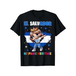 Hispanic Heritage Celebration Tee Featuring a Dabbing Girl from El Salvador for Teenagers