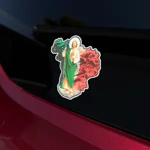 San Judas Mexico Flag Background Window Decal Sticker Vehicle Exterior Decoration Stylish Car Merch