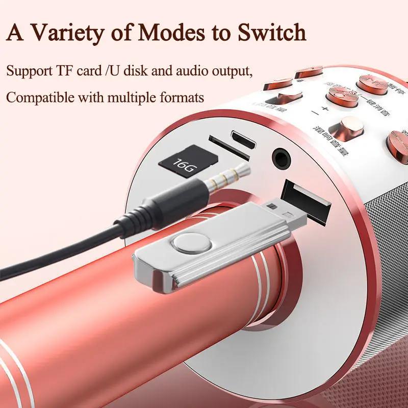 Karaoke Microphone for Kids & Adults  Bluetooth Singing Mic Echo Effect, Built-in Speaker Portable for Party Travel Gifts