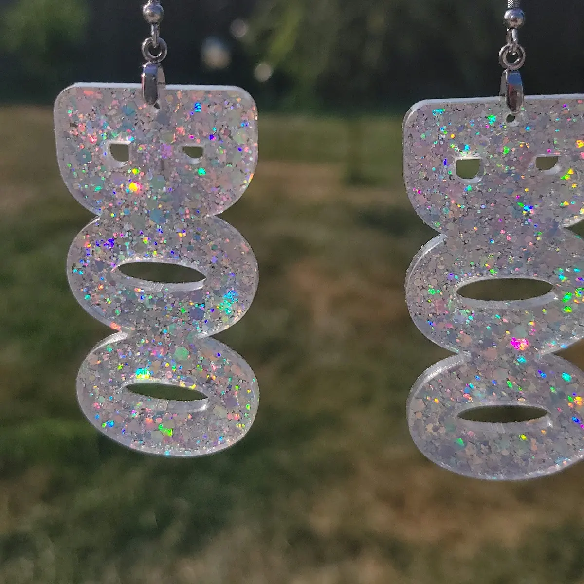 Holographic Glitter Boo Earrings - Perfect for Any Occasion - Women's Earrings